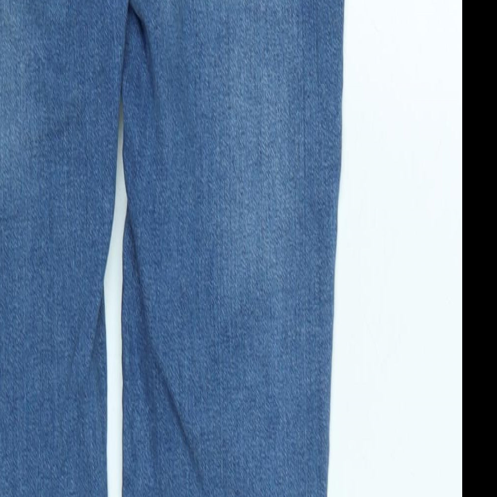 Zara Womens Blue Cotton Tapered Jeans Size 28 in L30 in Regular Zip