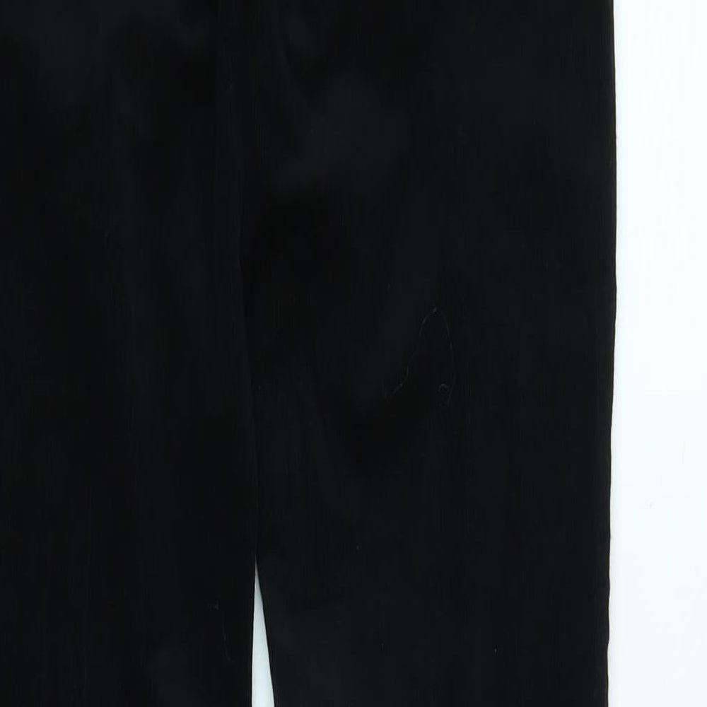 Marks and Spencer Womens Black Cotton Trousers Size 8 L32 in Regular Zip