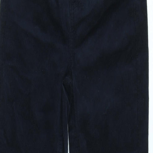 Marks and Spencer Womens Blue Cotton Trousers Size 6 L30 in Regular Zip