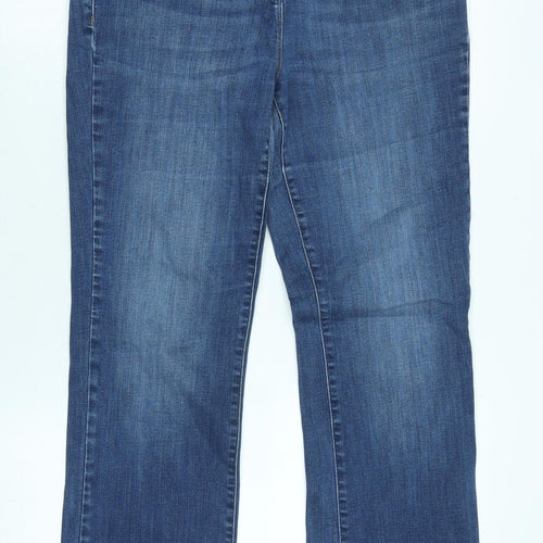 NEXT Womens Blue Cotton Bootcut Jeans Size 32 in L30 in Regular Zip