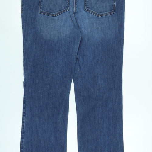 NEXT Womens Blue Cotton Bootcut Jeans Size 32 in L30 in Regular Zip