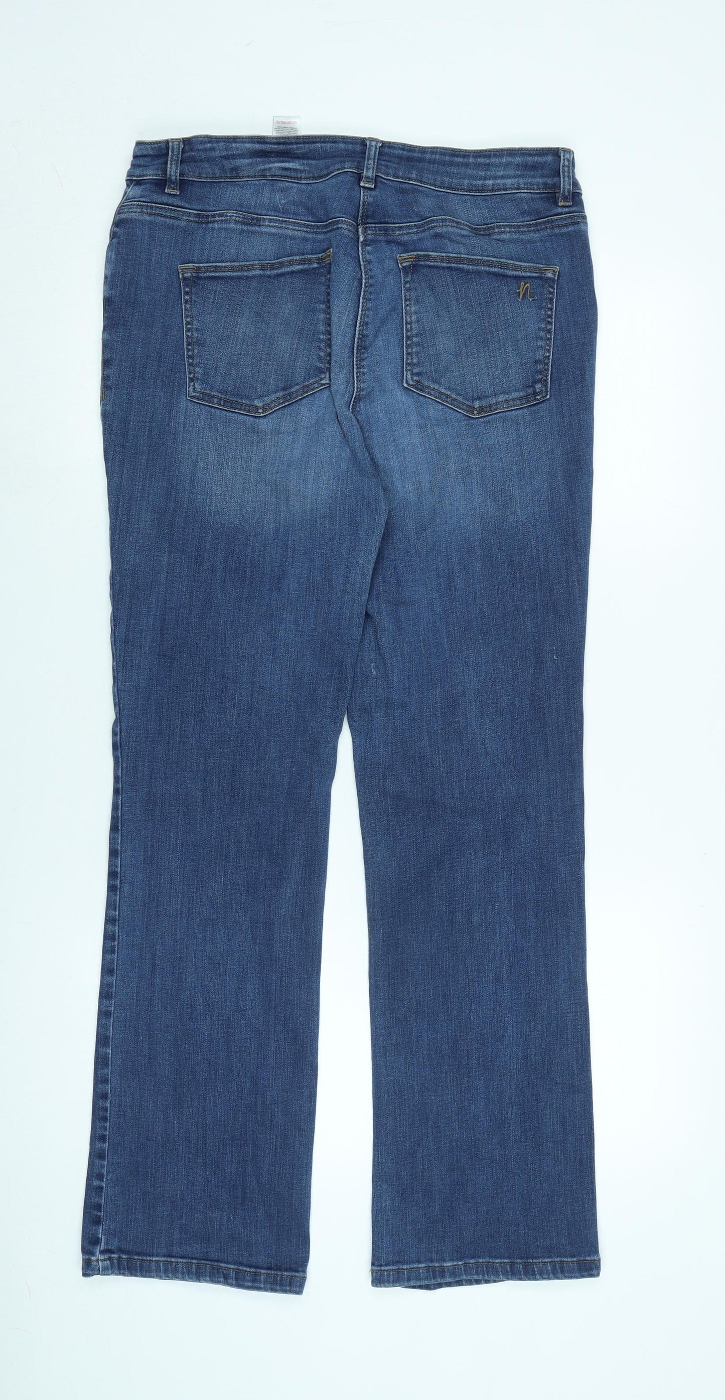 NEXT Womens Blue Cotton Bootcut Jeans Size 32 in L30 in Regular Zip