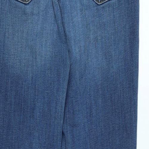 NEXT Womens Blue Cotton Bootcut Jeans Size 32 in L30 in Regular Zip