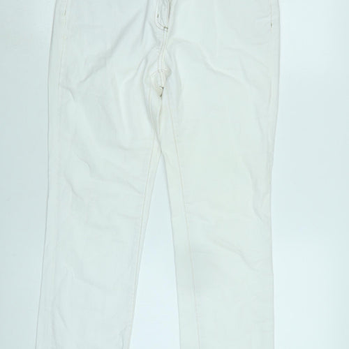 Boden Womens White Cotton Straight Jeans Size 26 in L29 in Regular Zip