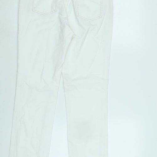 Boden Womens White Cotton Straight Jeans Size 26 in L29 in Regular Zip