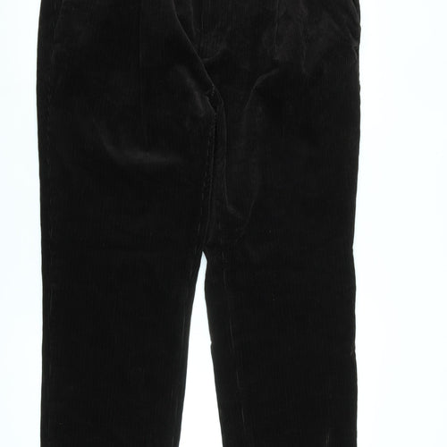 Marks and Spencer Mens Brown Cotton Trousers Size 40 in L32 in Regular Zip