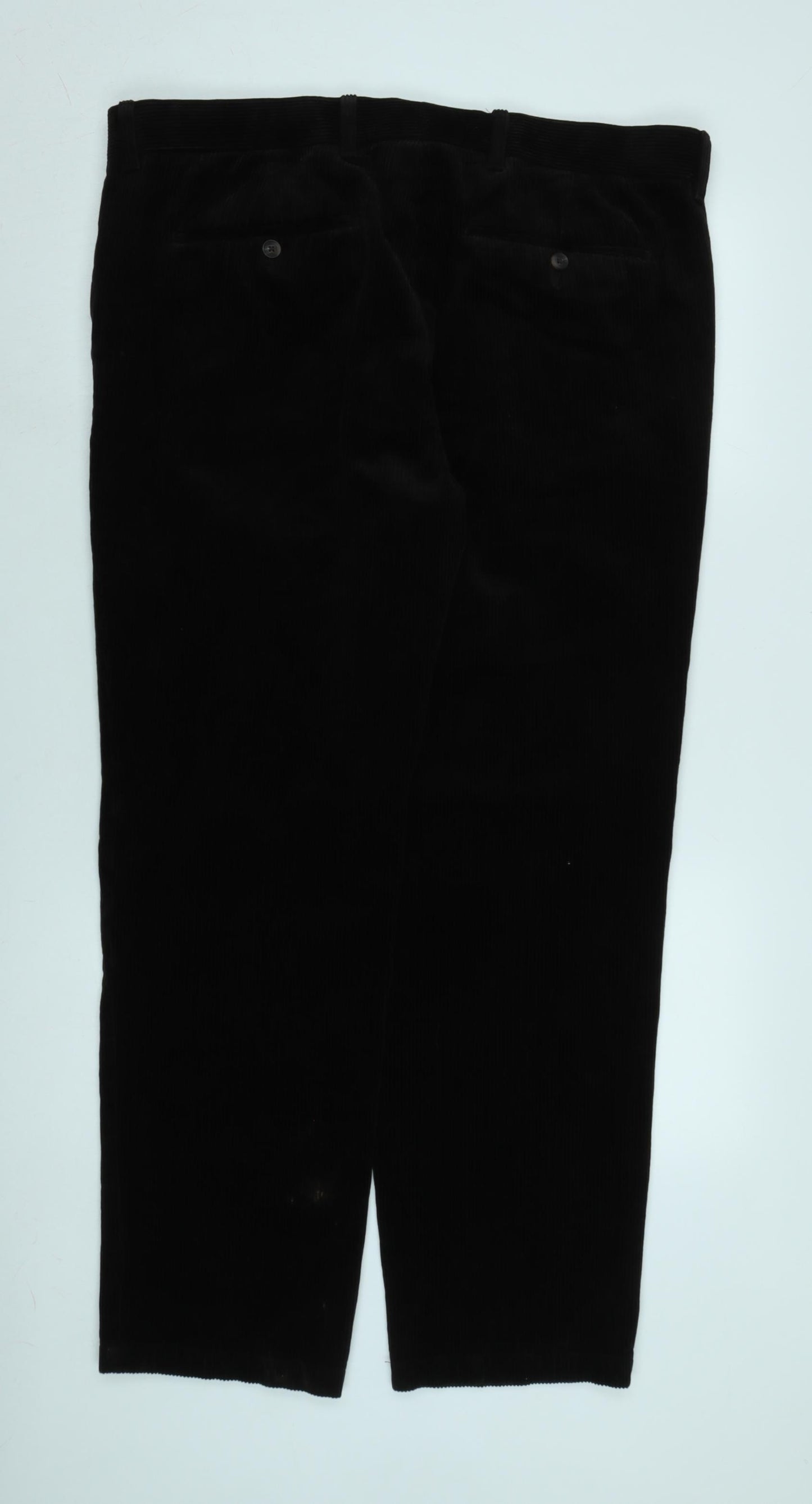 Marks and Spencer Mens Brown Cotton Trousers Size 40 in L32 in Regular Zip