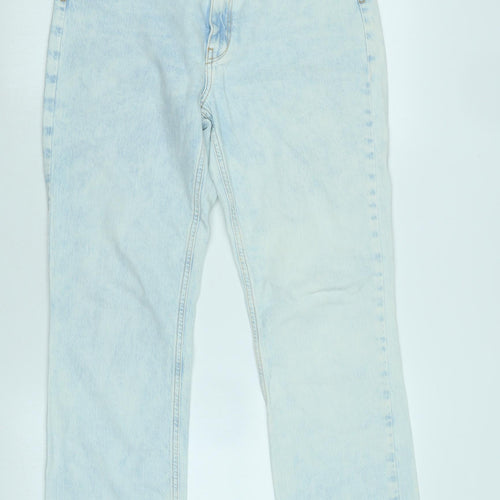 Zara Womens Blue Cotton Straight Jeans Size 10 L30 in Regular Zip