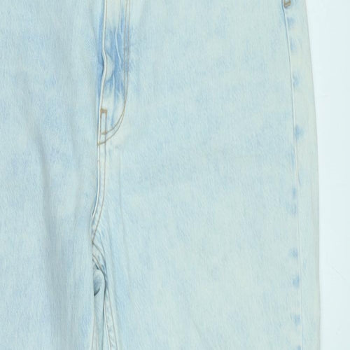 Zara Womens Blue Cotton Straight Jeans Size 10 L30 in Regular Zip