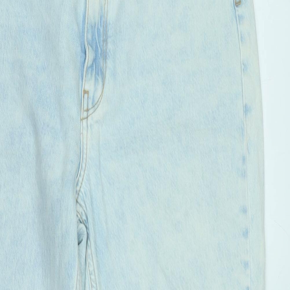 Zara Womens Blue Cotton Straight Jeans Size 10 L30 in Regular Zip