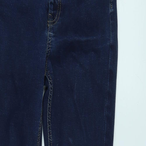 Warehouse Womens Blue Cotton Tapered Jeans Size 8 L27 in Regular Zip