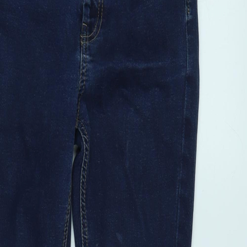 Warehouse Womens Blue Cotton Tapered Jeans Size 8 L27 in Regular Zip