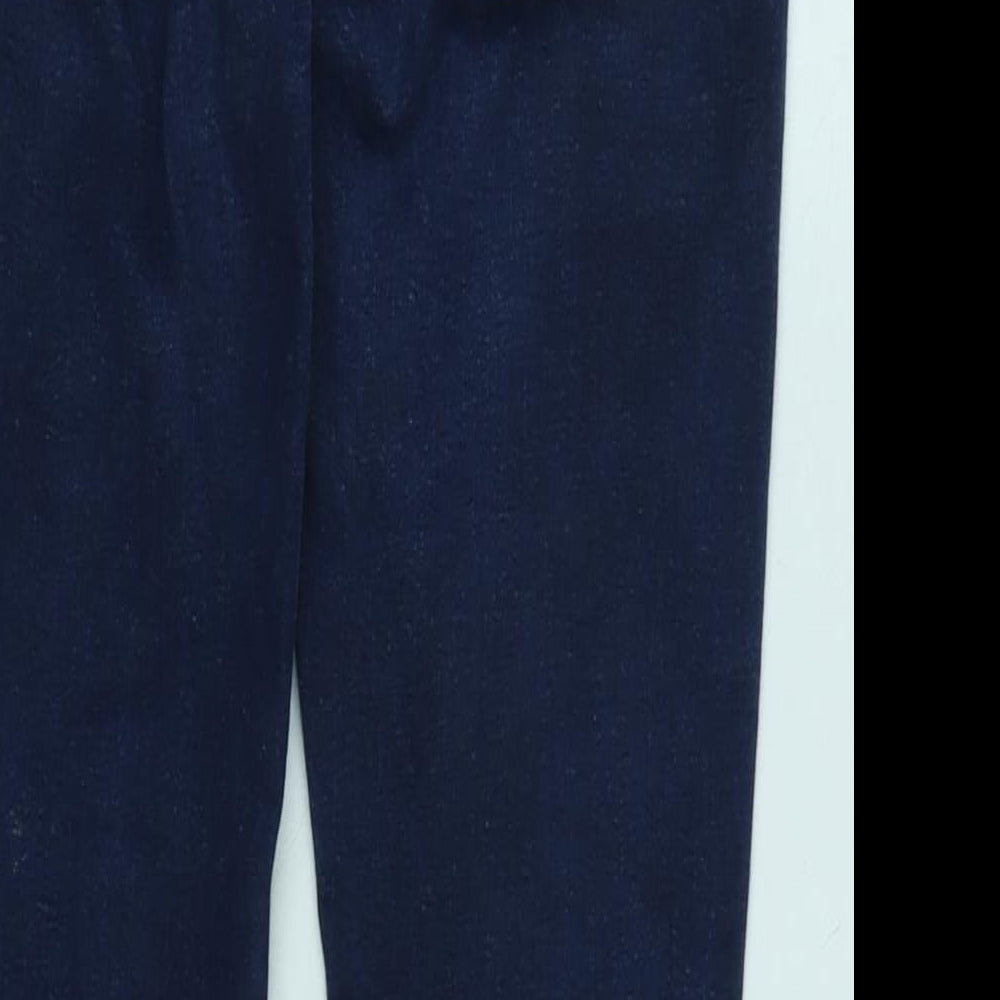 Warehouse Womens Blue Cotton Tapered Jeans Size 8 L27 in Regular Zip