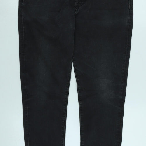 H&M Mens Grey Cotton Straight Jeans Size 32 in L31 in Regular Zip