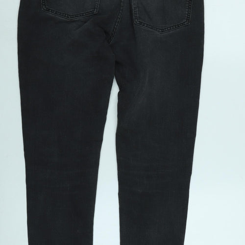 H&M Mens Grey Cotton Straight Jeans Size 32 in L31 in Regular Zip