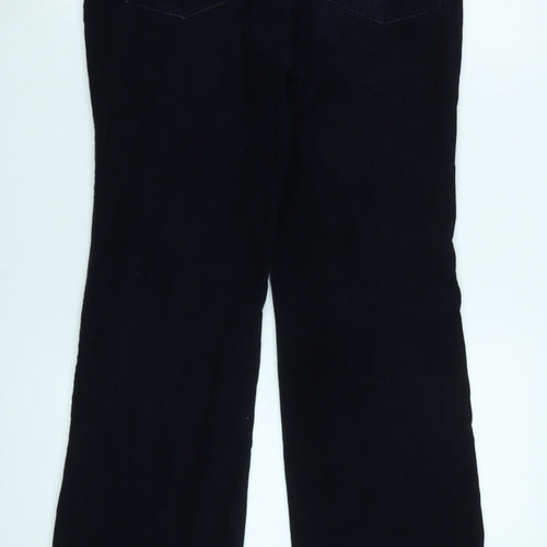 Marks and Spencer Womens Blue Cotton Trousers Size 10 L30 in Regular Zip