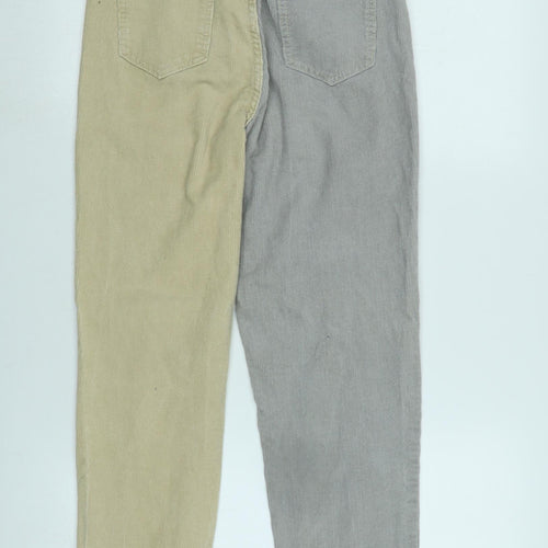 Boohoo Womens Grey Cotton Trousers Size 6 L25 in Regular Zip - Grey / Beige