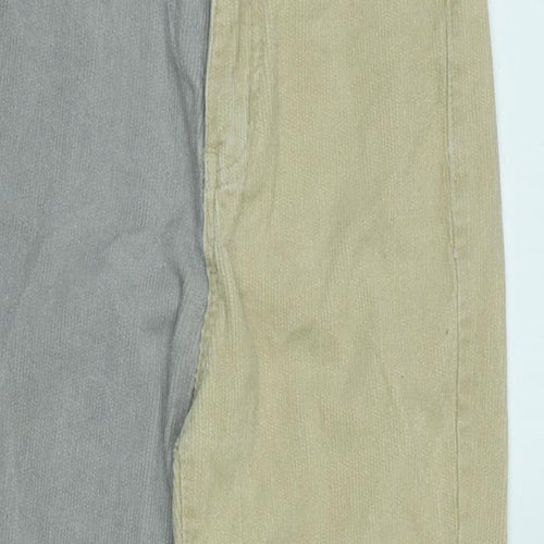 Boohoo Womens Grey Cotton Trousers Size 6 L25 in Regular Zip - Grey / Beige