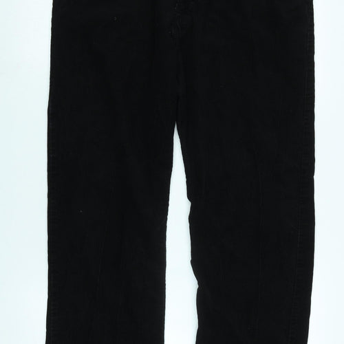 Blue Harbour Mens Black Cotton Trousers Size 36 in L29 in Regular Zip