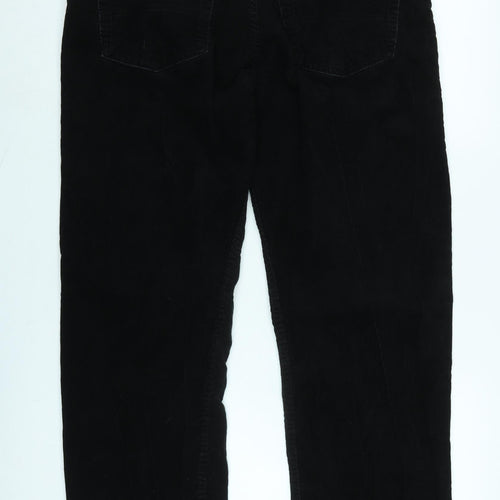 Blue Harbour Mens Black Cotton Trousers Size 36 in L29 in Regular Zip