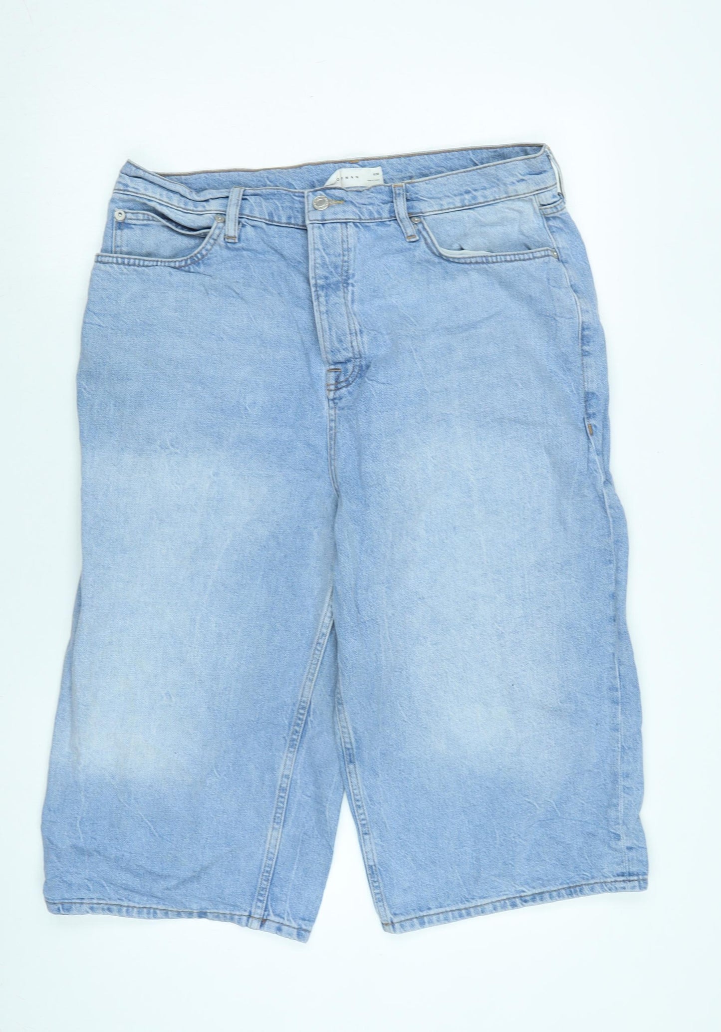 Topman Mens Blue Cotton Bermuda Shorts Size 36 in L16 in Regular Zip