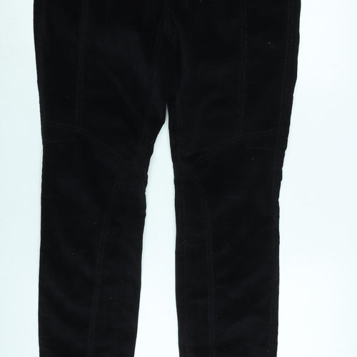 Limited Edition Womens Black Cotton Trousers Size 14 L31 in Regular Zip - Logo