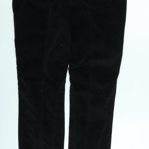 Limited Edition Womens Black Cotton Trousers Size 14 L31 in Regular Zip - Logo