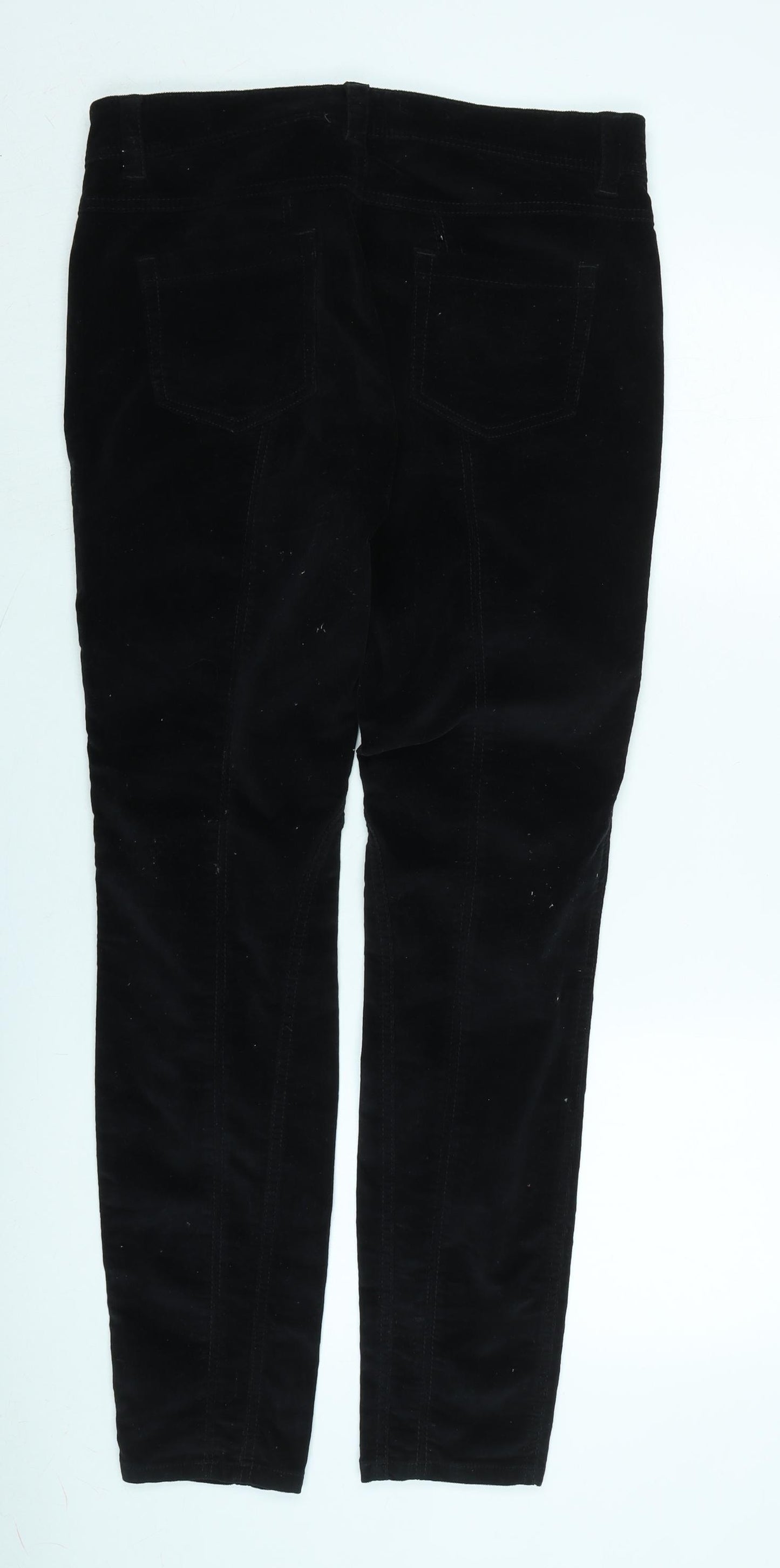 Limited Edition Womens Black Cotton Trousers Size 14 L31 in Regular Zip - Logo