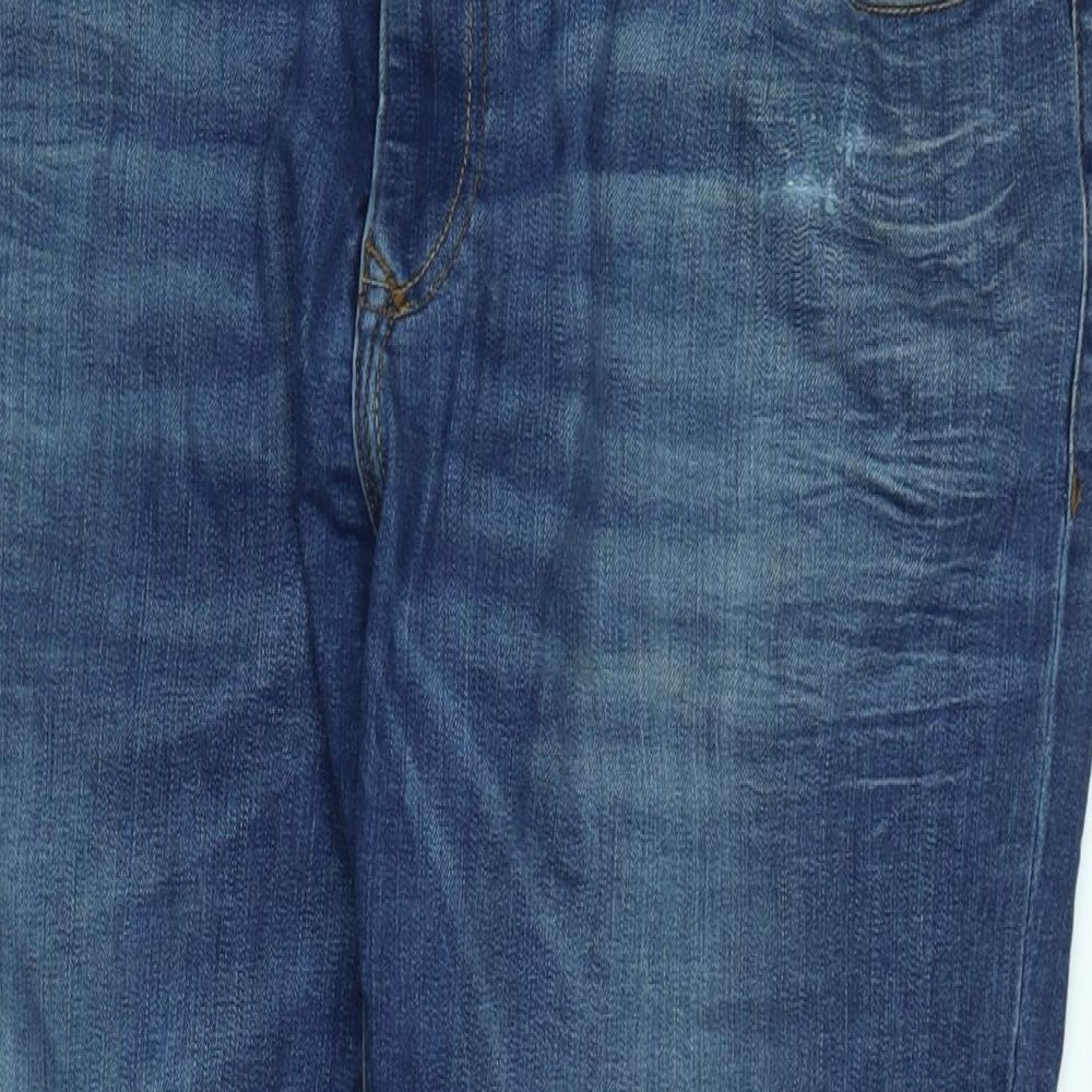 River Island Mens Mens Blue Cotton Straight Jeans Size 36 in L32 in Regular Zip