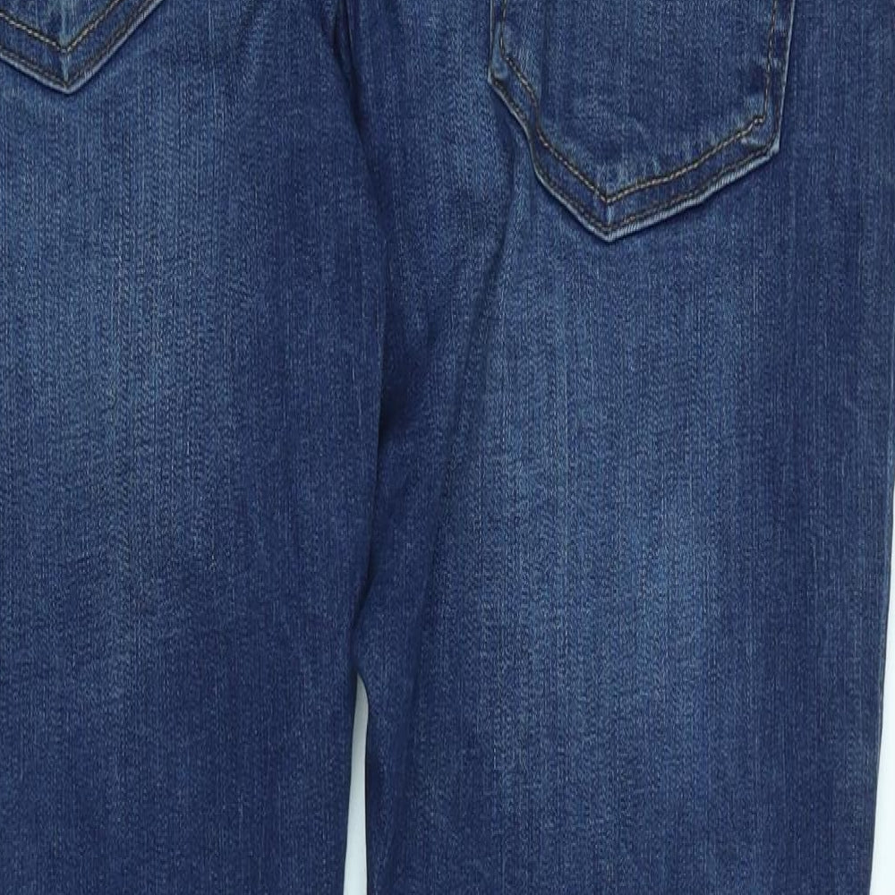 River Island Mens Mens Blue Cotton Straight Jeans Size 36 in L32 in Regular Zip