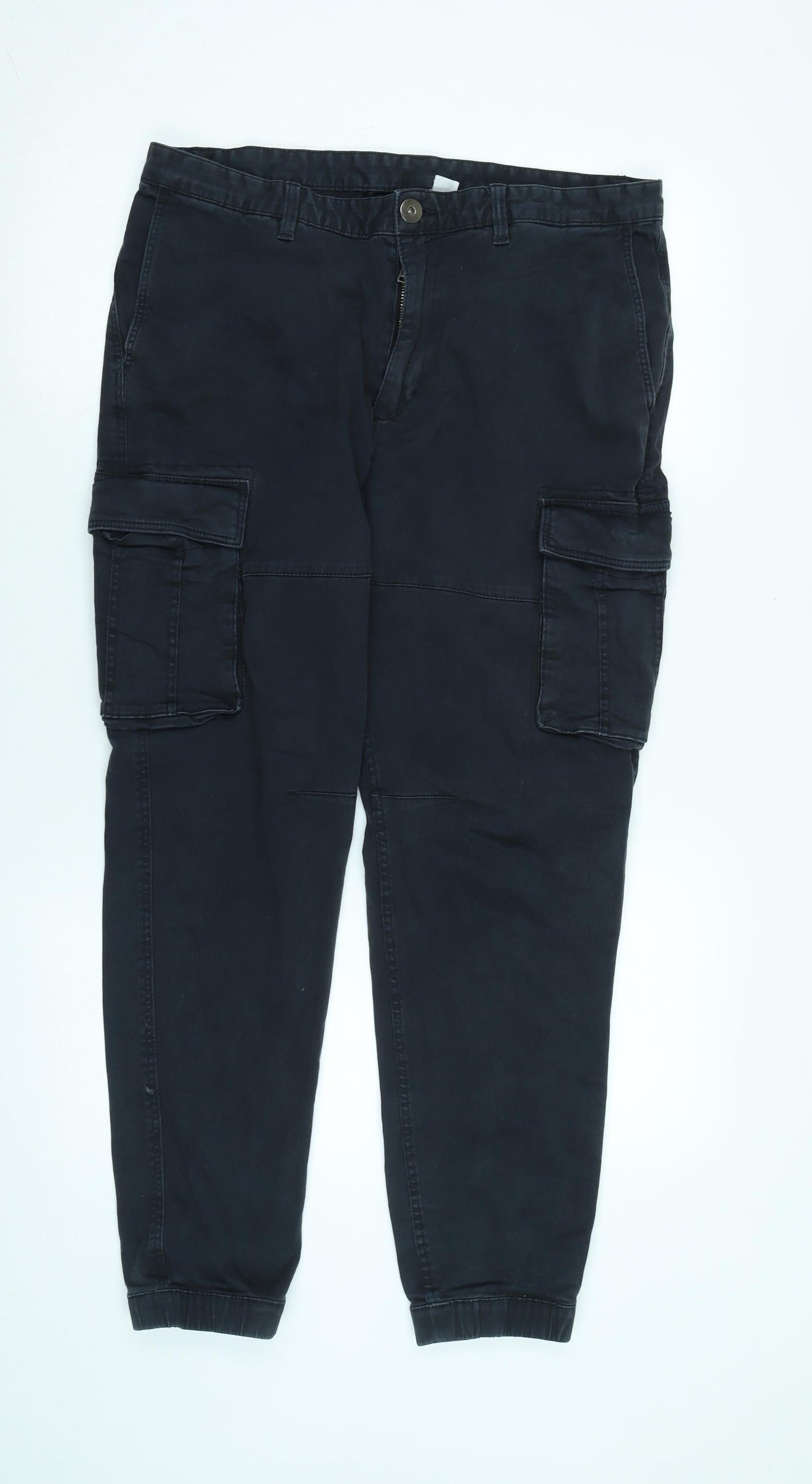 Divided Mens Grey Cotton Tapered Jeans Size 32 in L32 in Regular Zip - Cargo Pants