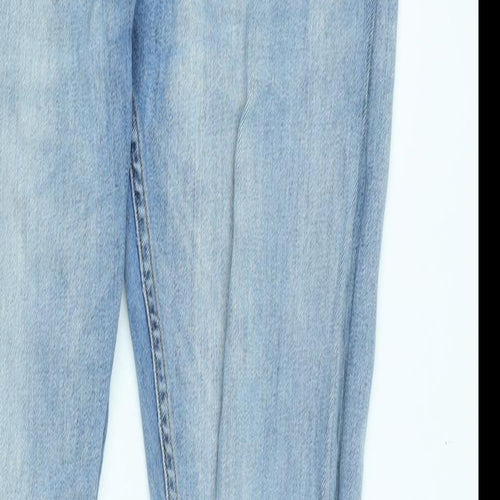 Topman Mens Blue Cotton Blend Skinny Jeans Size 32 in L32 in Regular Zip