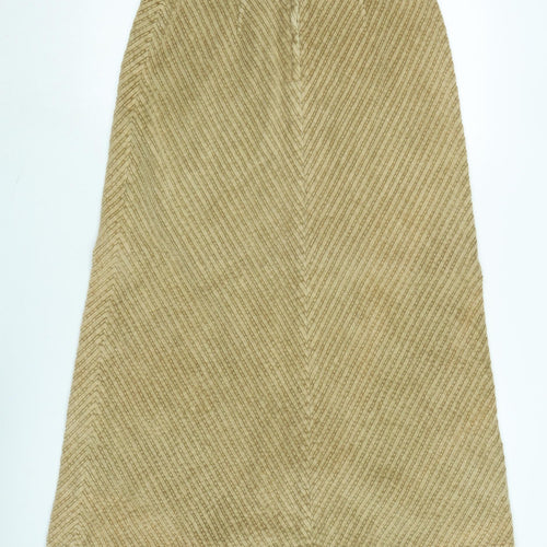 NEXT Womens Beige Cotton Flare Skirt Size 12 Zip