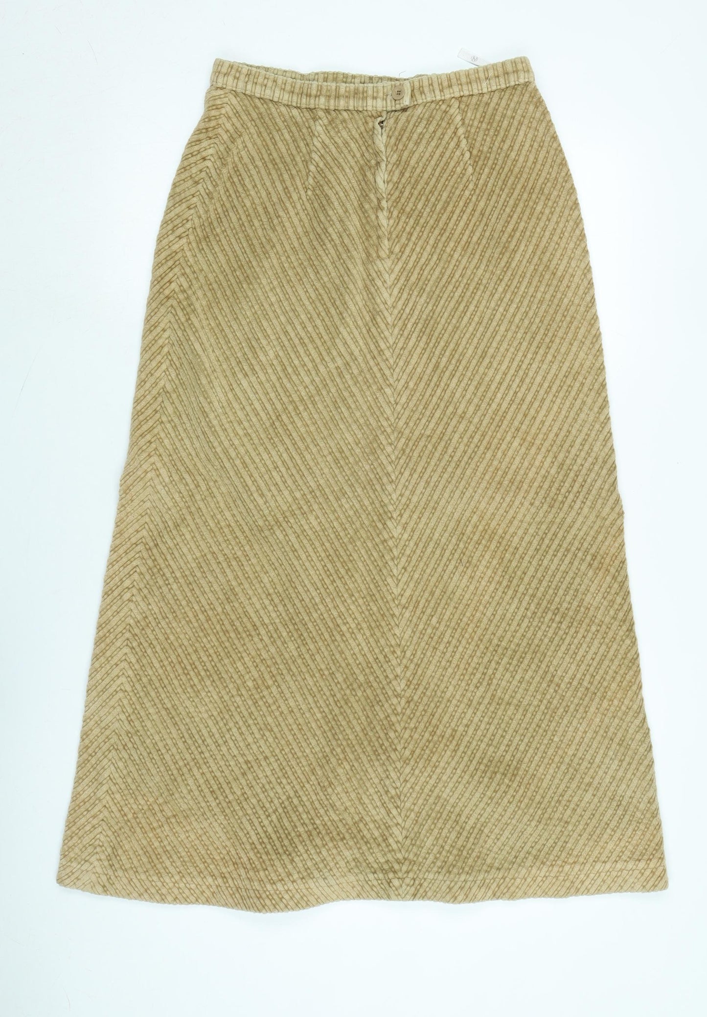 NEXT Womens Beige Cotton Flare Skirt Size 12 Zip