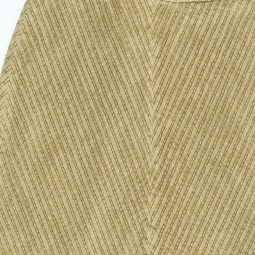 NEXT Womens Beige Cotton Flare Skirt Size 12 Zip