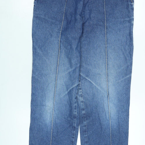 Marks and Spencer Womens Blue Cotton Straight Jeans Size 12 L27 in Regular