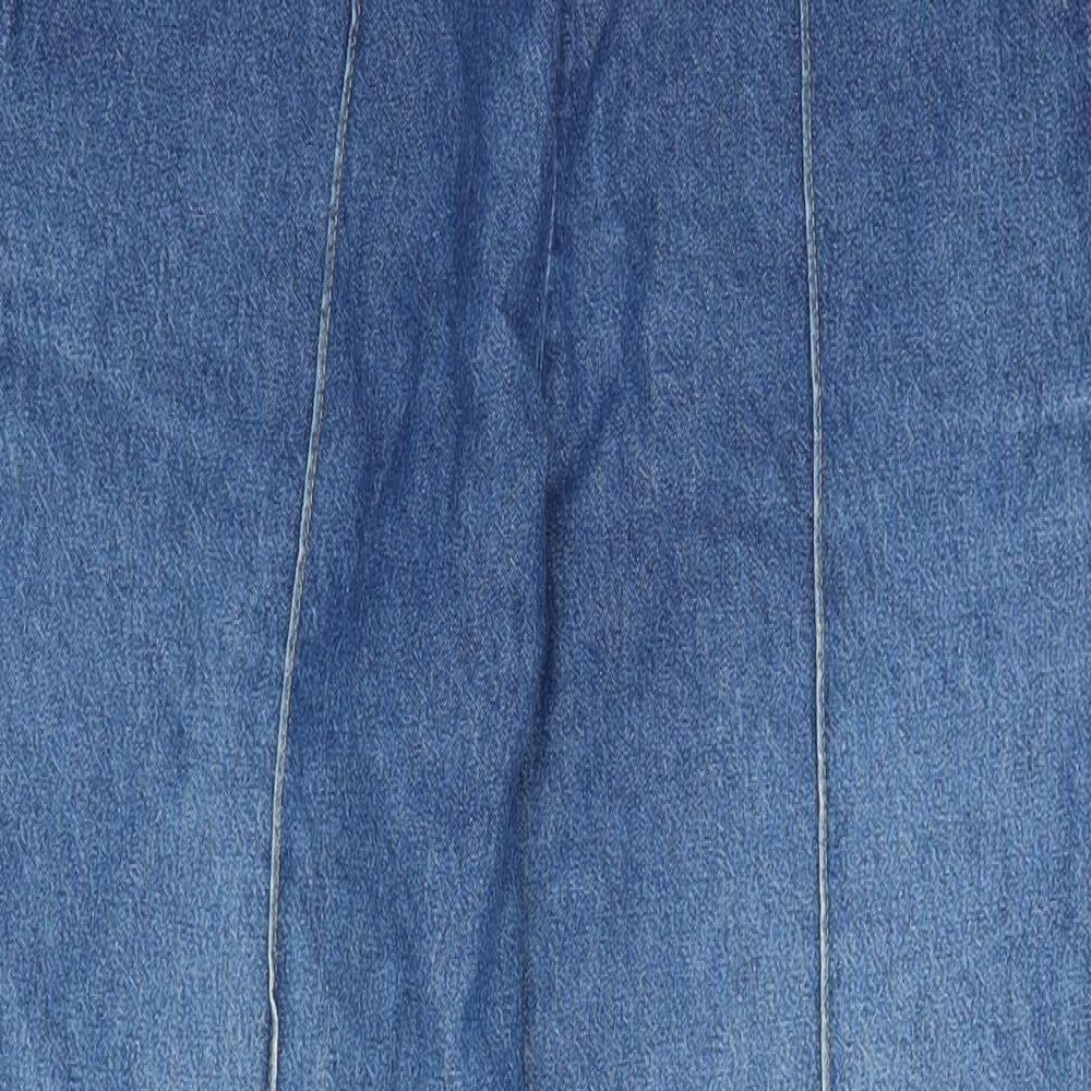 Marks and Spencer Womens Blue Cotton Straight Jeans Size 12 L27 in Regular