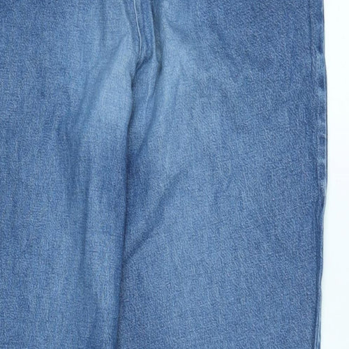 Marks and Spencer Womens Blue Cotton Straight Jeans Size 12 L27 in Regular