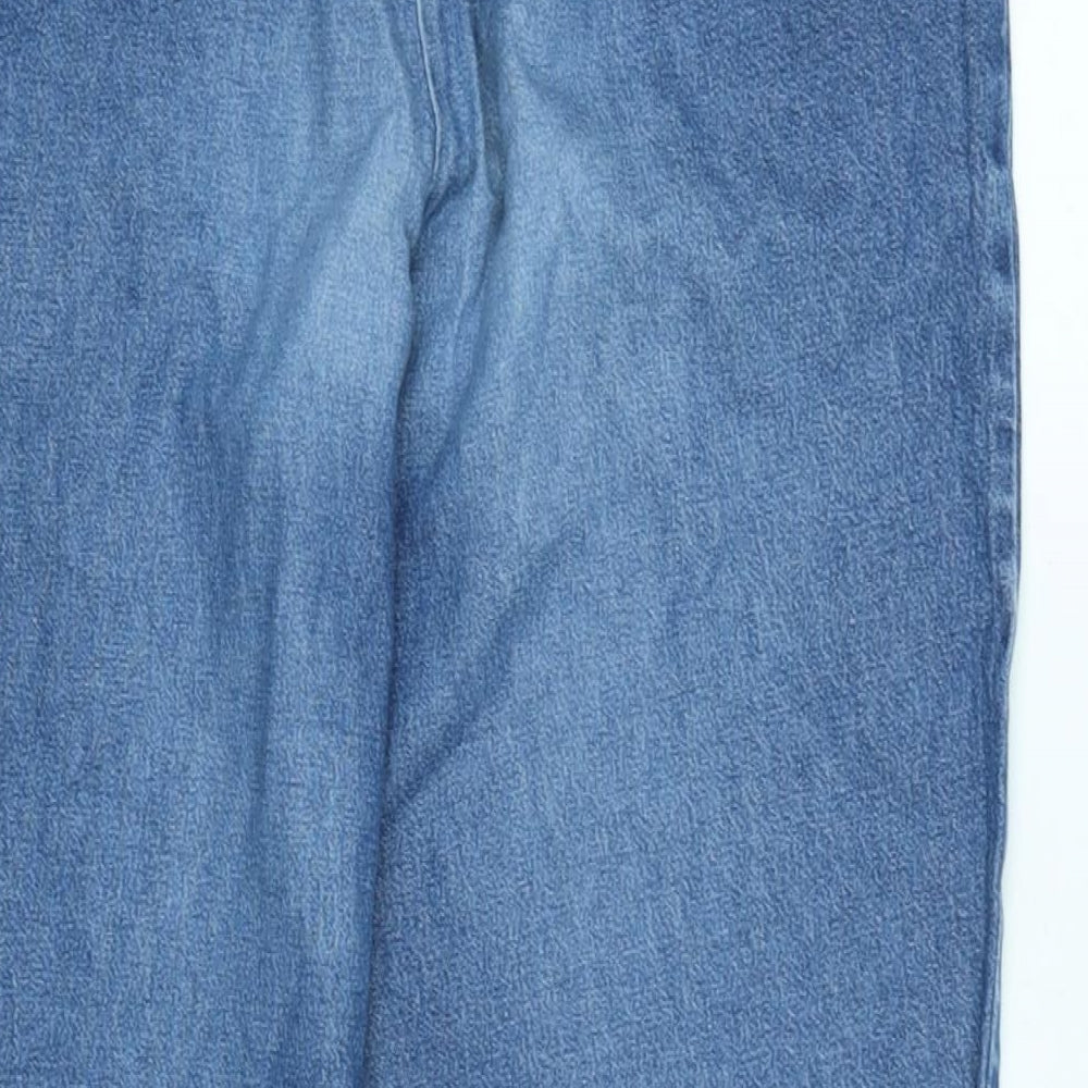 Marks and Spencer Womens Blue Cotton Straight Jeans Size 12 L27 in Regular