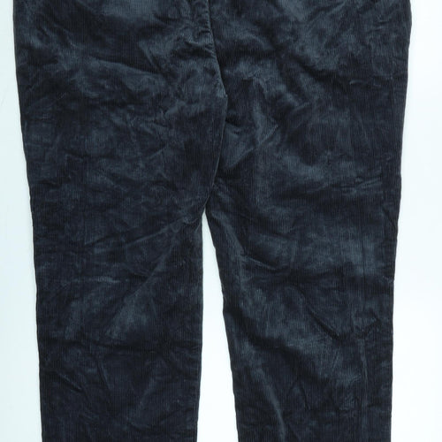 Marks and Spencer Mens Blue Cotton Trousers Size 44 in L29 in Regular Zip