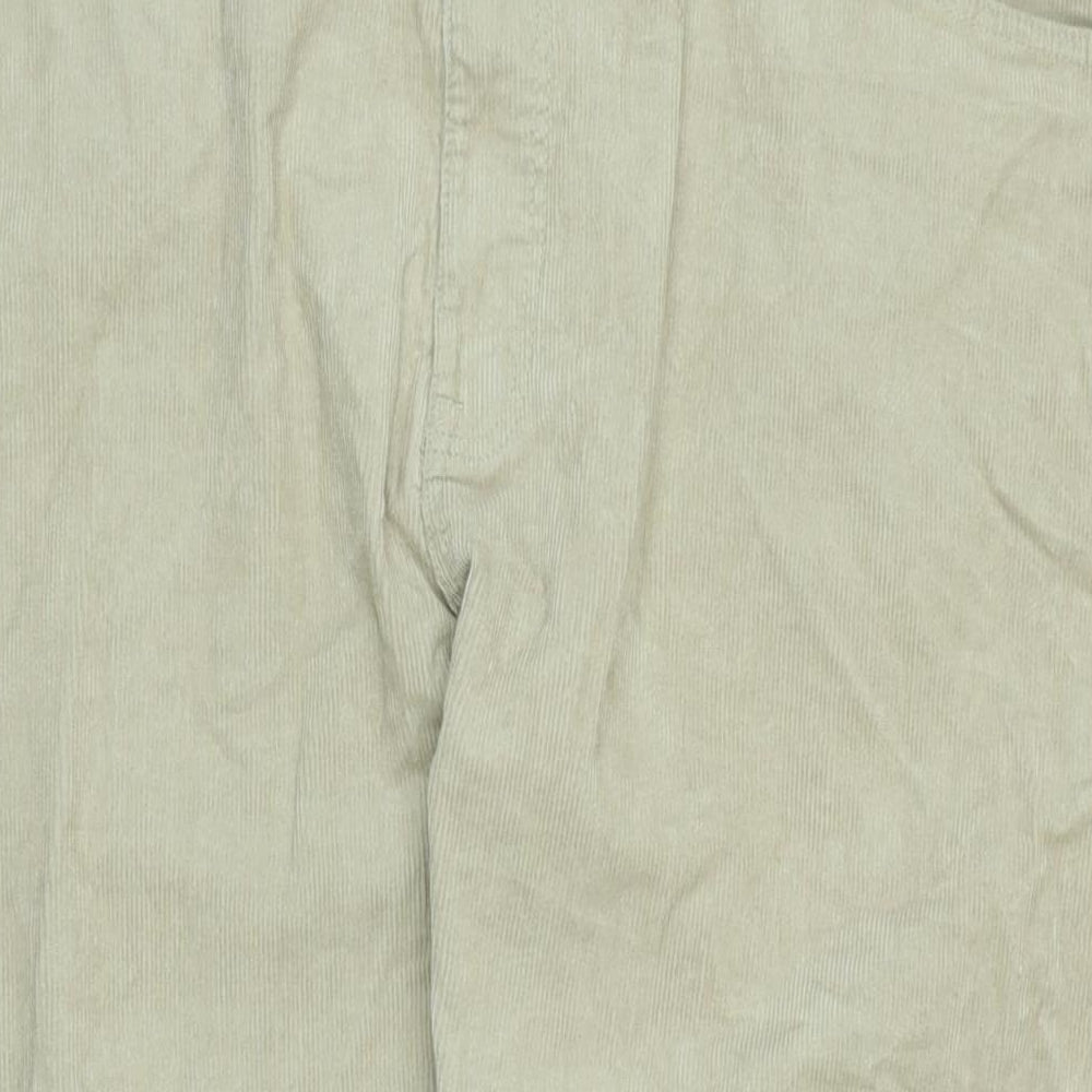 Marks and Spencer Mens Beige Cotton Blend Trousers Size 32 in L29 in Regular Zip