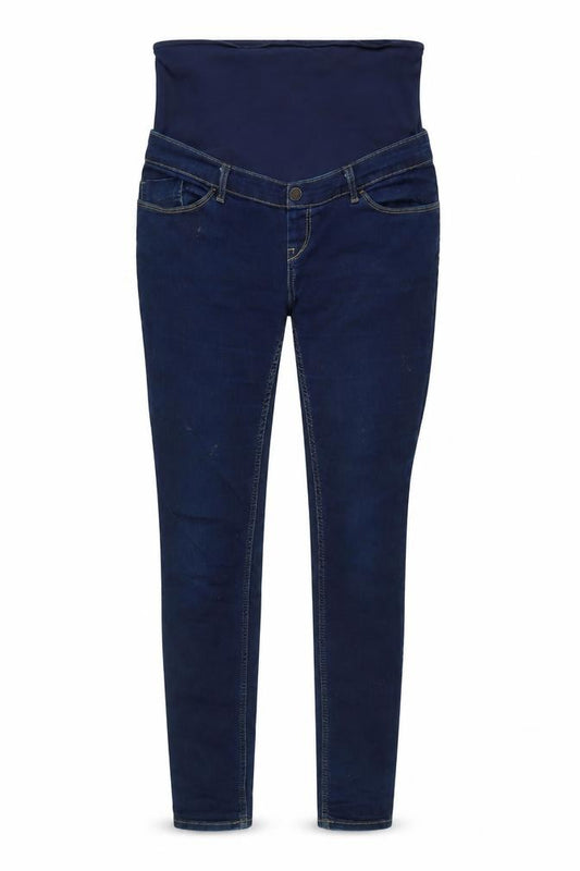 Front view of Kiabi women’s blue cotton blend jegging jeans, size UK 34, in, 30-inch leg regular