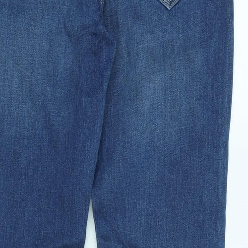 Topman Mens Blue Cotton Blend Straight Jeans Size 32 in L32 in Regular Zip