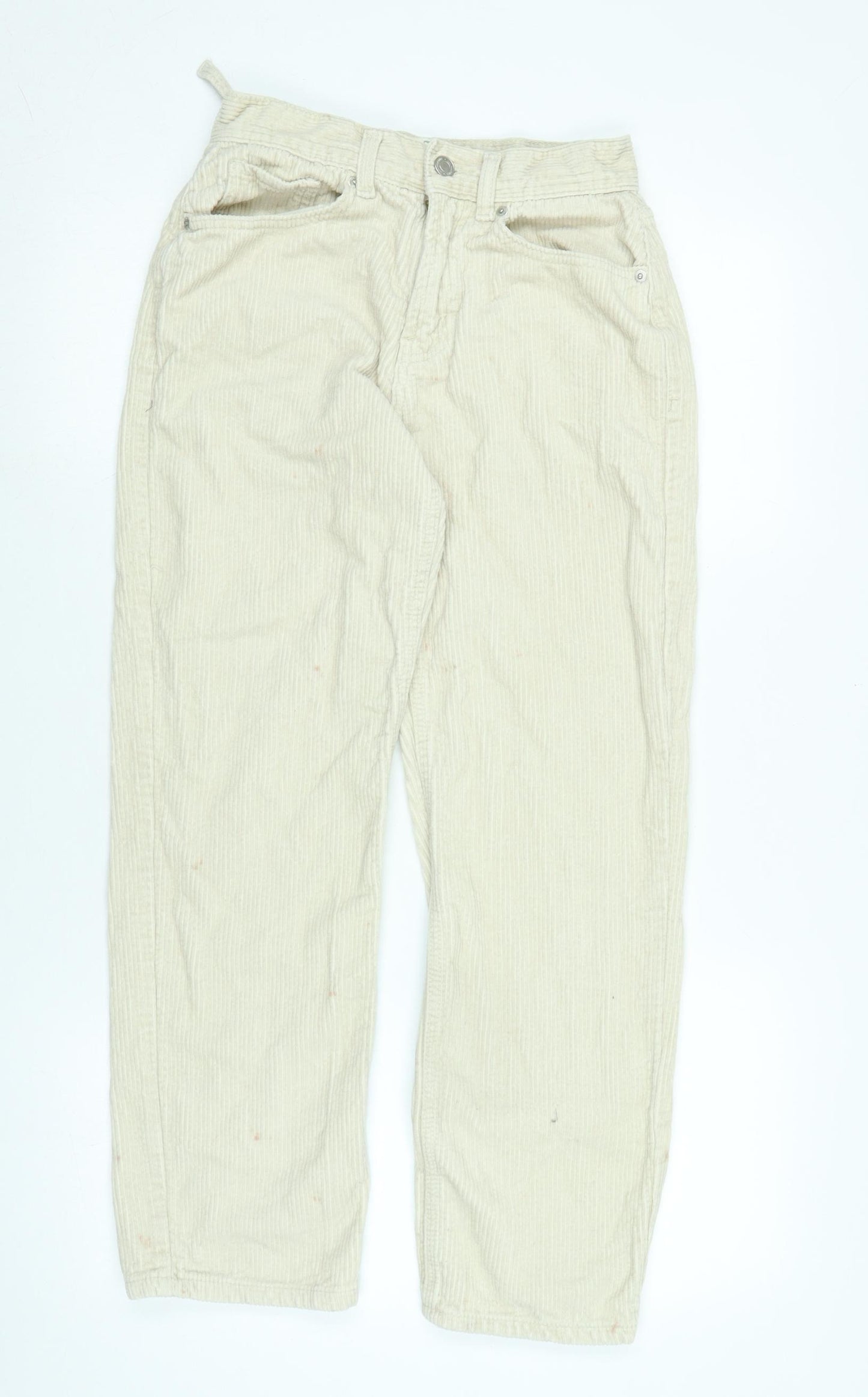 Dont thinkj twice Womens Beige Cotton Trousers Size 6 L26 in Regular Zip