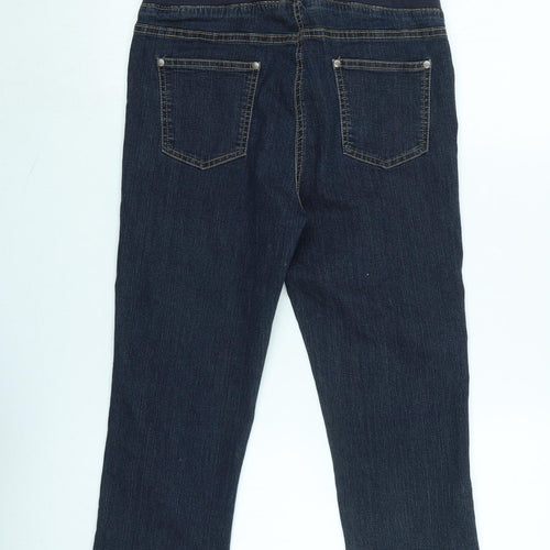 Maine Womens Blue Cotton Blend Cropped Jeans Size 12 Regular - Inside leg 19In