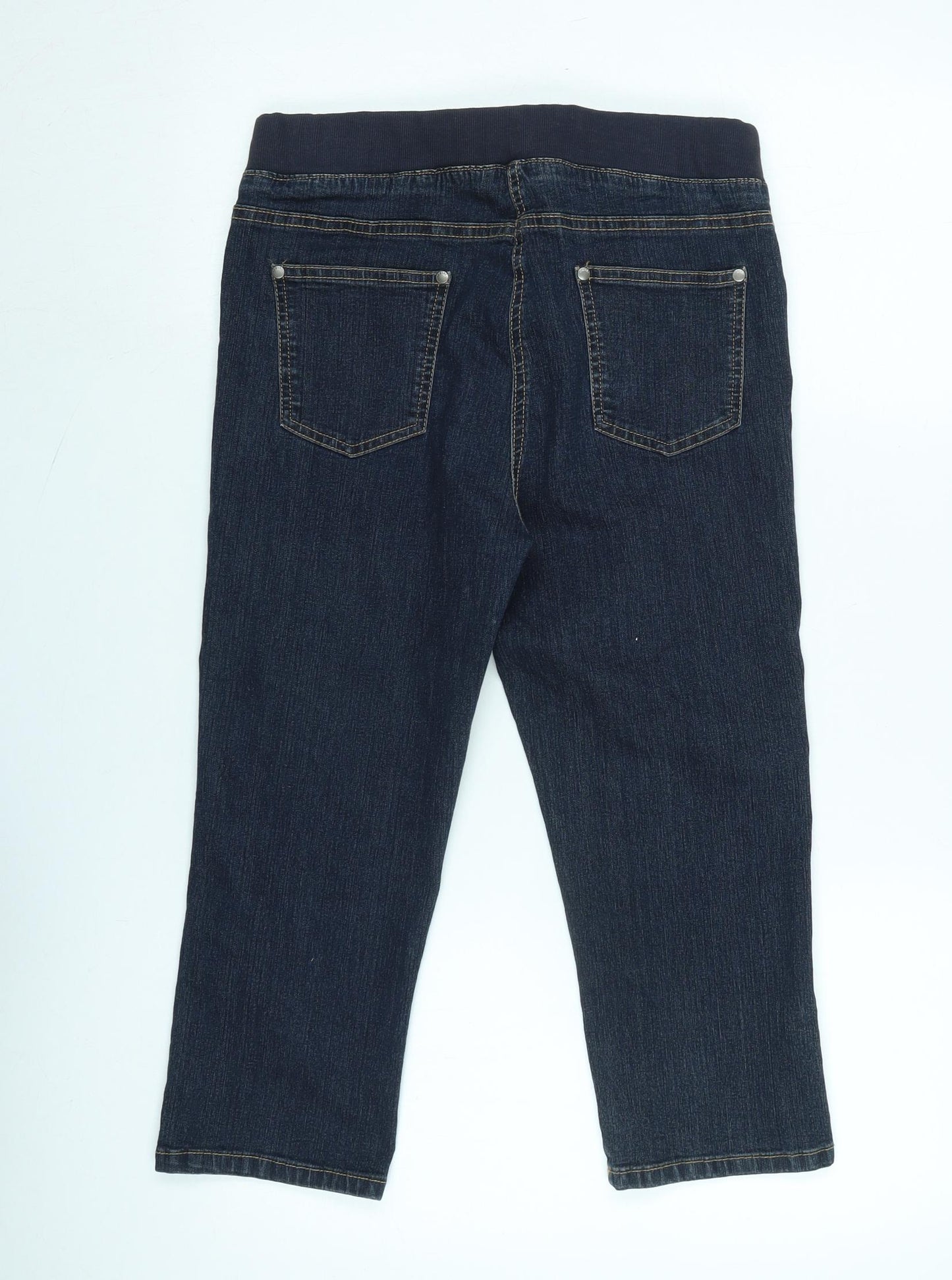 Maine Womens Blue Cotton Blend Cropped Jeans Size 12 Regular - Inside leg 19In