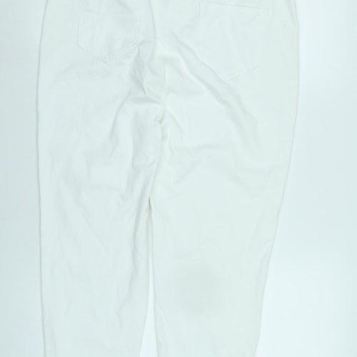 NEXT Womens White Cotton Blend Jegging Jeans Size 18 L23 in Regular - Zipped ankle.