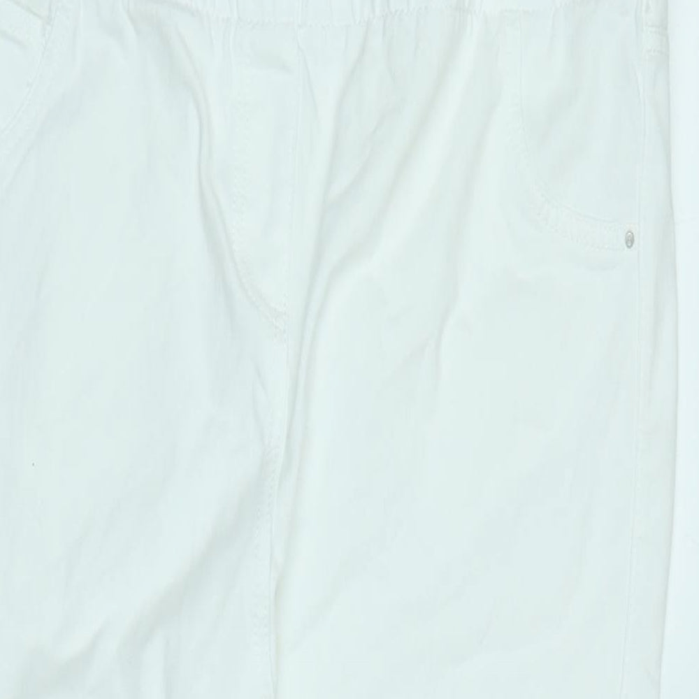 NEXT Womens White Cotton Blend Jegging Jeans Size 18 L23 in Regular - Zipped ankle.