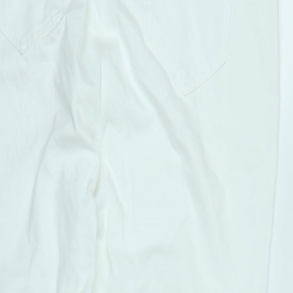 NEXT Womens White Cotton Blend Jegging Jeans Size 18 L23 in Regular - Zipped ankle.