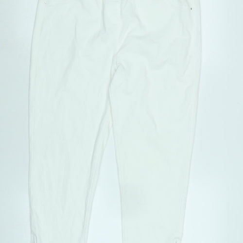 NEXT Womens White Cotton Blend Jegging Jeans Size 16 L23 in Regular - Zipped ankle.